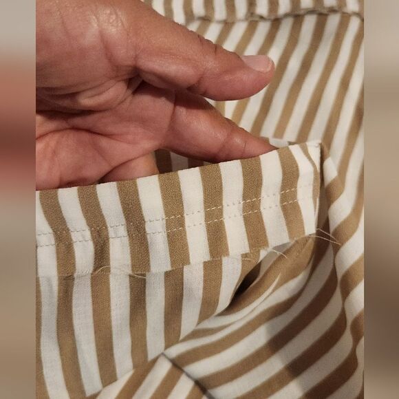 New Show Me Your Mumu Round Around Jumpsuit Everyday Beige Striped Size Large - Picture 12 of 13